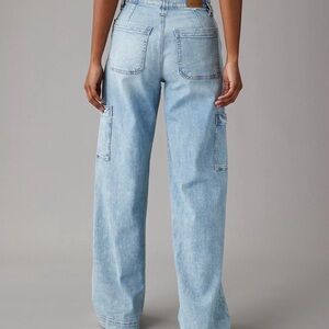American eagleLig super high rise baggy wide leg jean